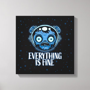 Zombie Astronaut Is Fine Canvas Print
