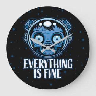 Zombie Astronaut Is Fine Large Clock