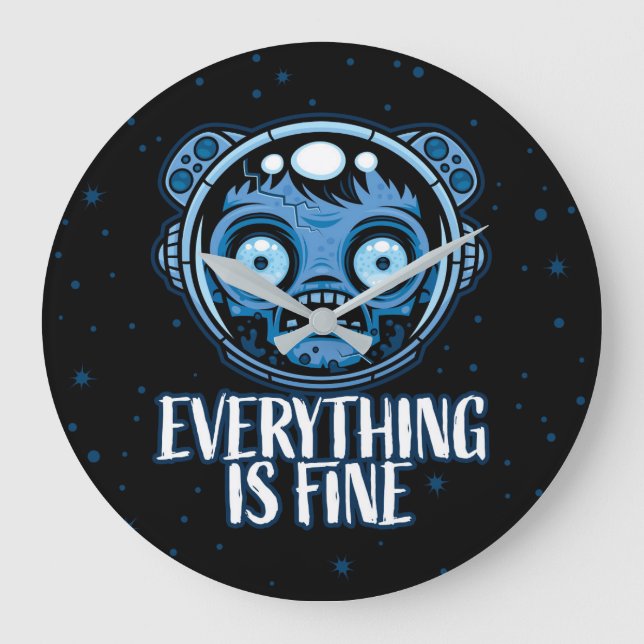 Zombie Astronaut Is Fine Large Clock (Front)