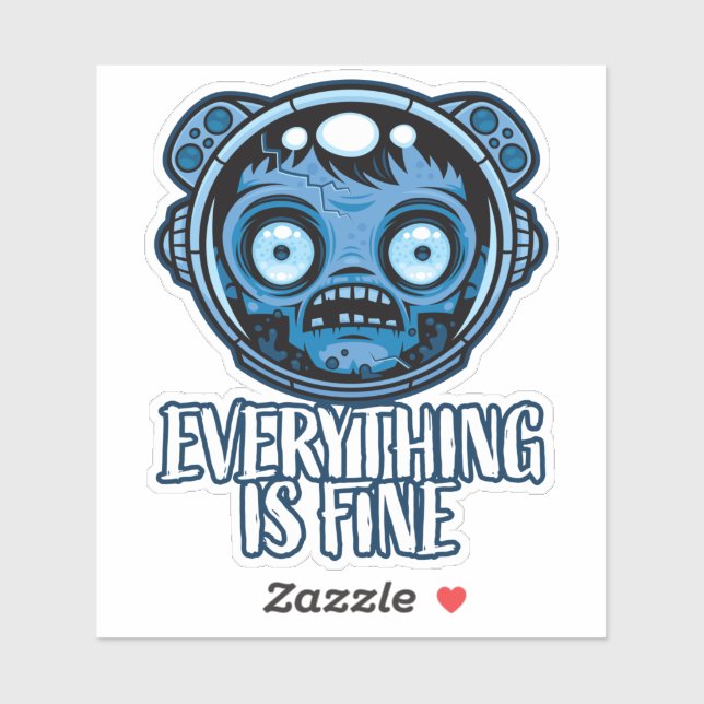 Zombie Astronaut Is Fine Sticker (Sheet)