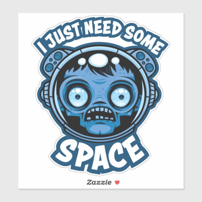 Zombie Astronaut Needs Some Space Sticker (Sheet)