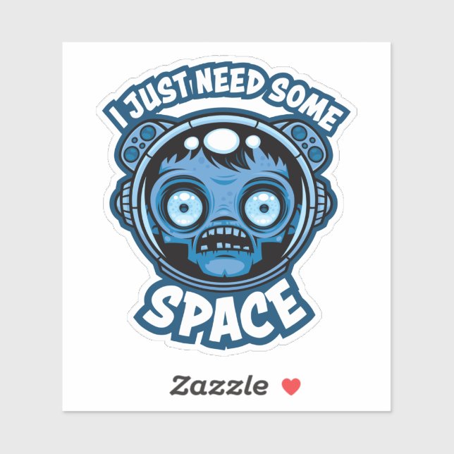 Zombie Astronaut Needs Some Space Sticker (Sheet)