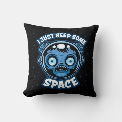 Zombie Astronaut Needs Some Space Throw Pillow