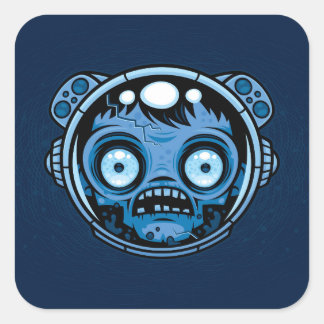 Zombie Astronaut Square Sticker