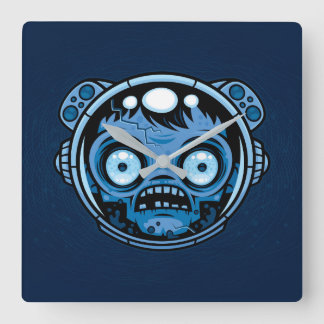Zombie Astronaut Square Wall Clock