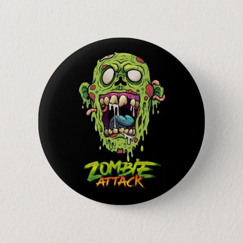 Zombie Attack Scary Monster Creature Button