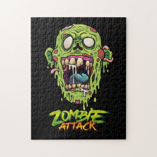 Zombie Attack Scary Monster Creature Jigsaw Puzzle