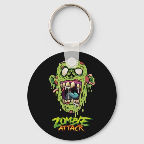 Zombie Attack Scary Monster Creature Keychain