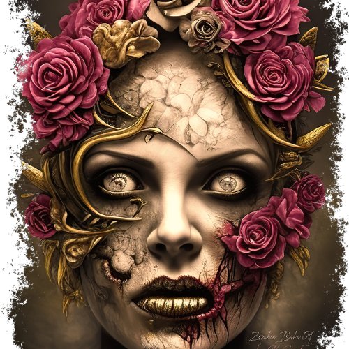 Zombie Babe Glossy Poster