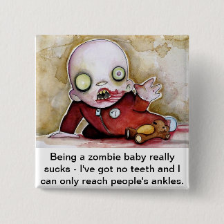 Zombie baby pinback button