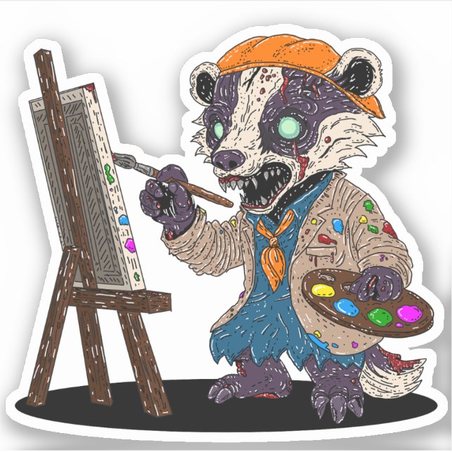 Zombie Badger Artist Sticker (Front)