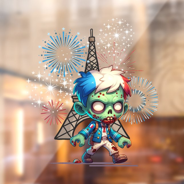 Zombie Bastille Day Window Cling (Sheet 2)