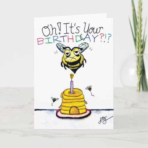 Zombie BeeZom_BEE Birthday Card