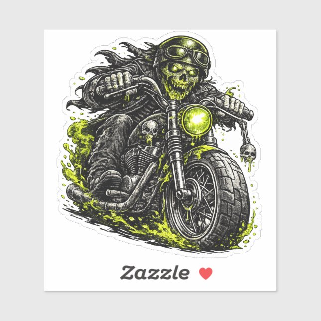 Zombie Biker Motorcycle Sticker (Sheet)