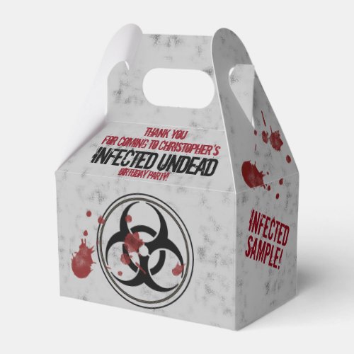 Zombie Biohazard Halloween Birthday Party Favor Boxes