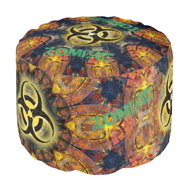 Zombie Biohazard Pouf (Angled Front)