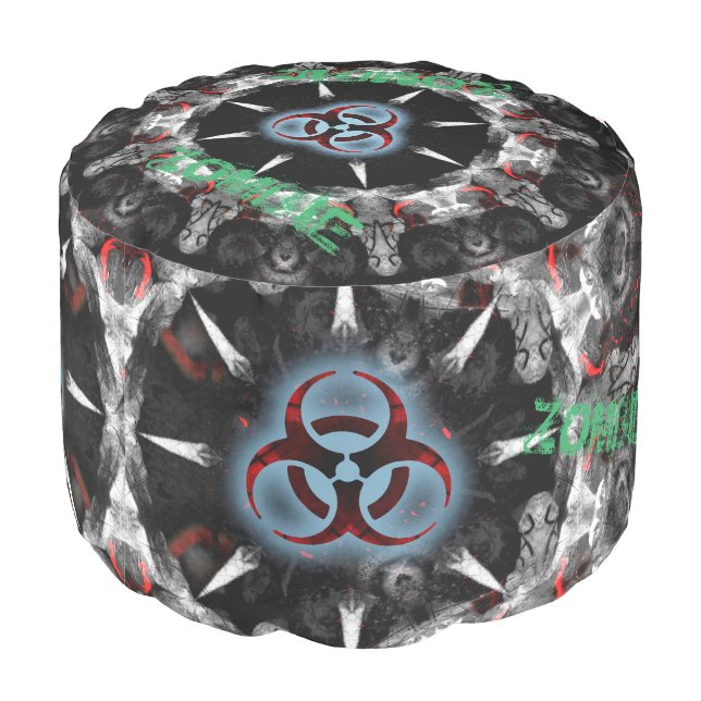 Zombie Biohazard Pouf (Angled Back)