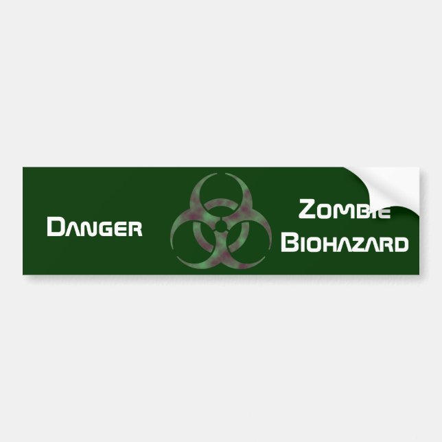 Zombie Biohazard Symbol Bumper Sticker (Front)
