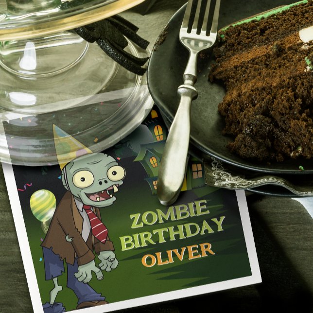 Zombie Birthday Boy Scary Napkins (Creator Uploaded)