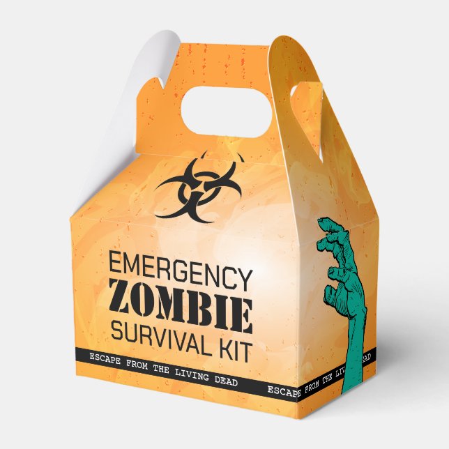 Zombie Birthday Halloween Party Favor Boxes (Front Side)