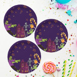 Zombie Birthday Kids Party Paper Plate<br><div class="desc">Transform your birthday into an unforgettable celebration for both you and your guests with this lively and colorful design featuring zombies,  mummies,  graveyards,  sweets,  and more. Easily personalize it with your details,  and you're ready to go. Enjoy your birthday party</div>