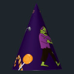 Zombie Birthday Kids Party Party Hat<br><div class="desc">Transform your birthday into an unforgettable celebration for both you and your guests with this lively and colorful design featuring zombies,  mummies,  graveyards,  sweets,  and more. Easily personalize it with your details,  and you're ready to go. Enjoy your birthday party</div>