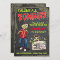 Zombie Birthday Party Invitations