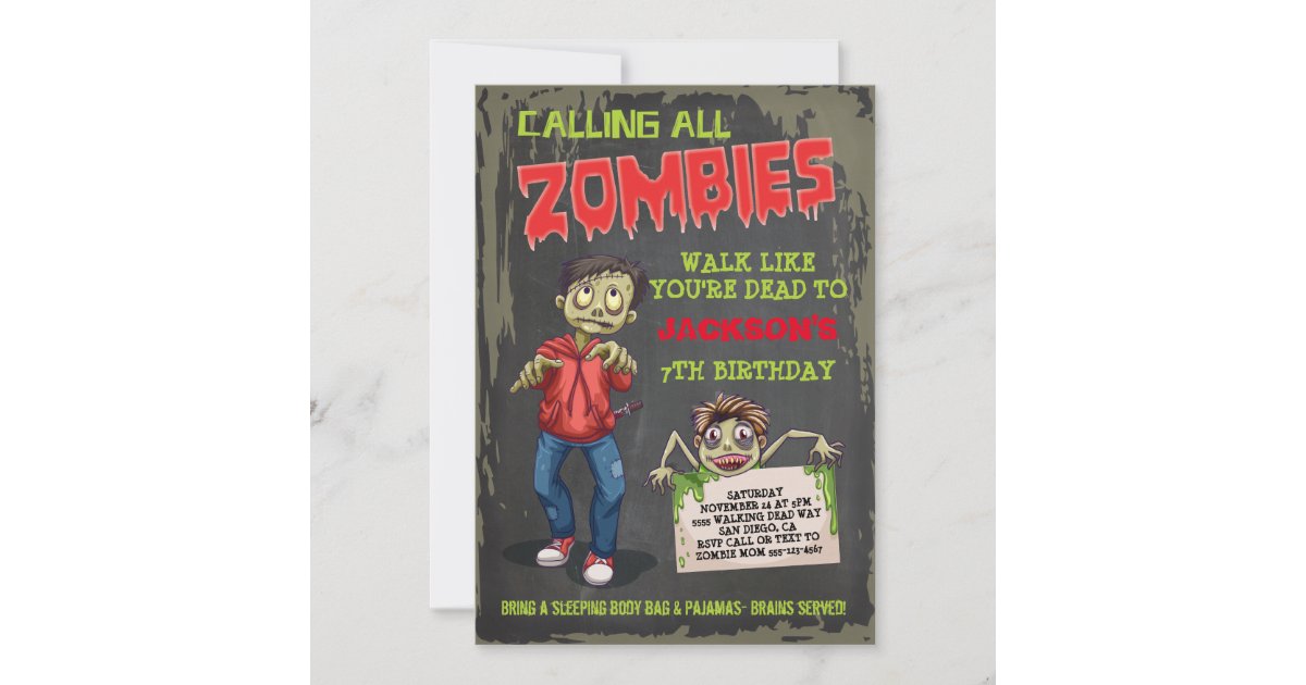Zombie Birthday Party Invitations | Zazzle.com
