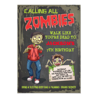 Zombie Birthday Invitations Template 6