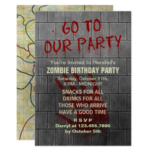 Zombie Birthday Invitations Zazzle