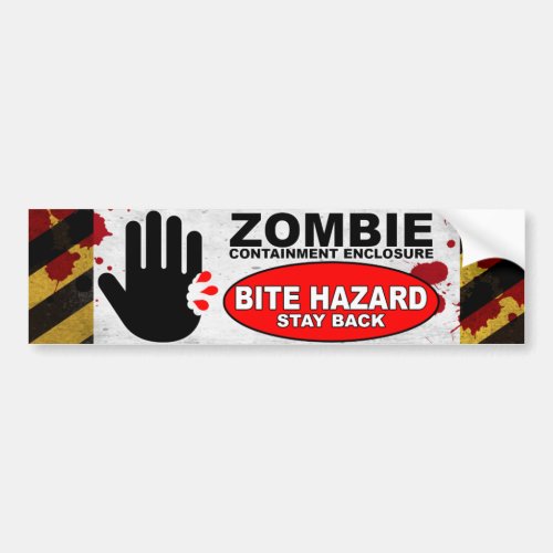 Zombie Bite Hazard Bumper Sticker