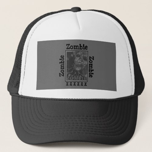 Zombie Black and White Trucker Hat