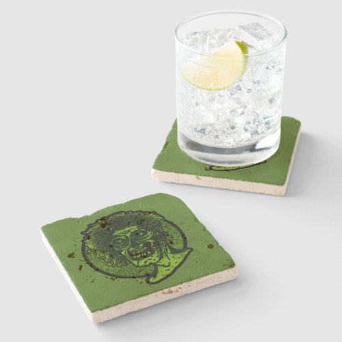 Zombie Black Two Tone Green Stone Coaster