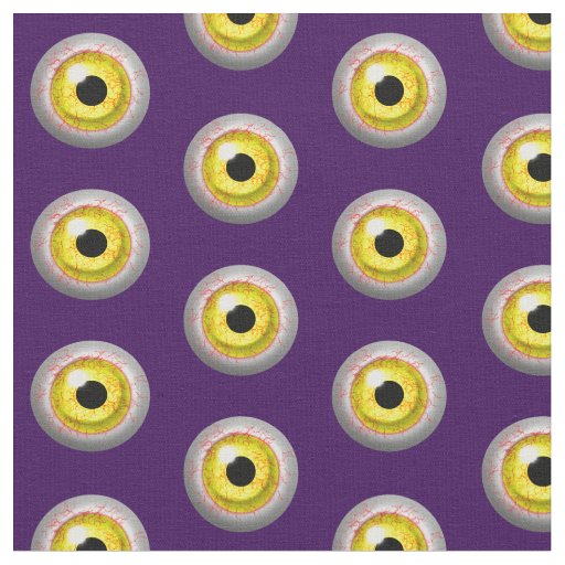 Zombie Bloodshot Bulging Eyes Funny Pattern Fabric