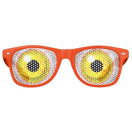 Zombie Bloodshot Yellow Bulging Eye Ball Retro Sunglasses