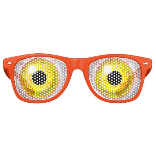 Zombie Bloodshot Yellow Bulging Eye Ball Retro Sunglasses
