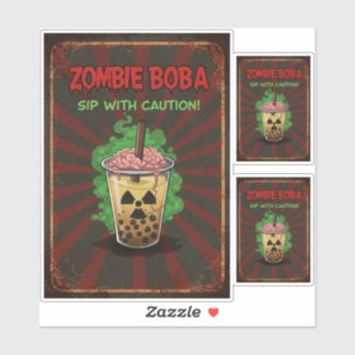 Zombie Boba Vinyl Sticker (Tiny-XL)