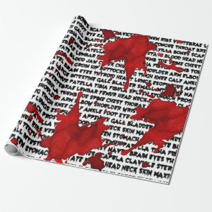 Zombie Body Part Bait with Blood Splatter Wrapping Paper