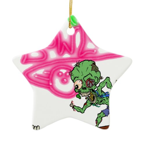 Zombie Bowling Ceramic Ornament