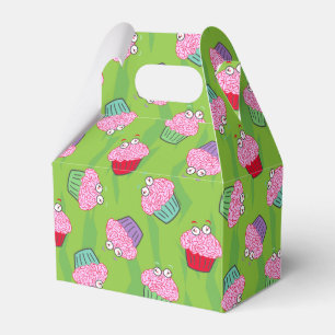 Zombie Brain Cupcake Pattern Favor Boxes