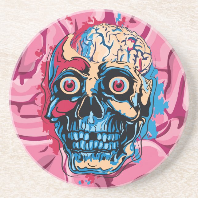 Zombie Brain Drink Coaster (Front)