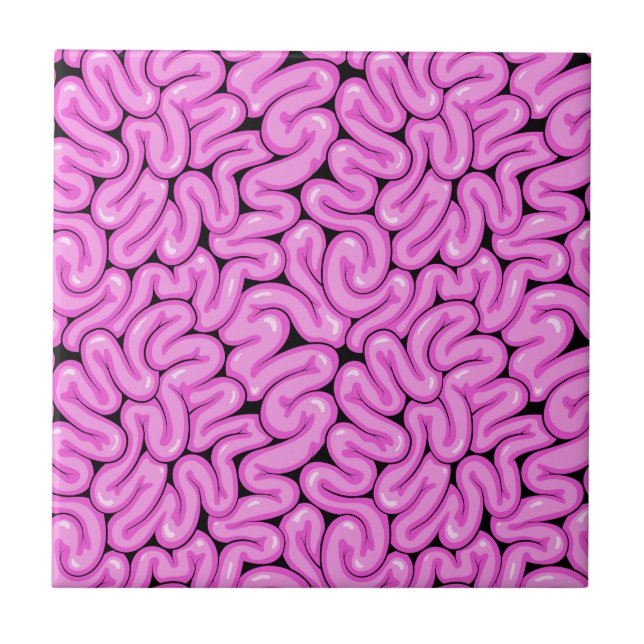 Zombie Brain Pattern Ceramic Tile (Front)