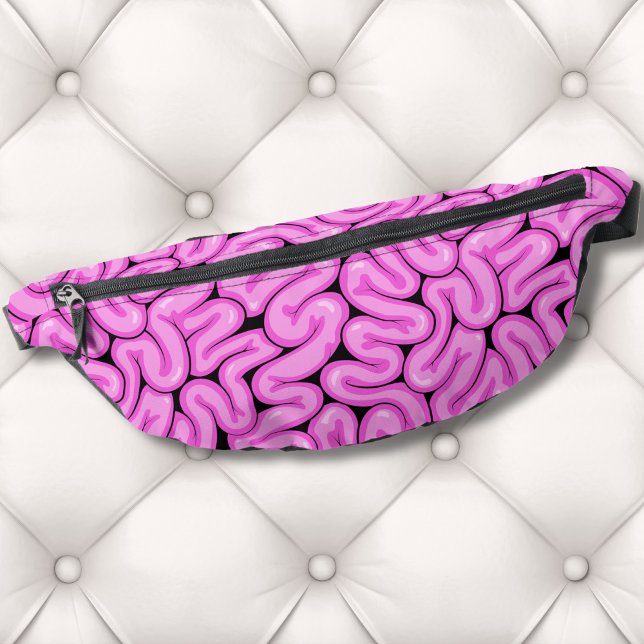 Zombie Brain Pattern Fanny Pack (Cute Fun Hot Pink Zombie Brain Halloween Pattern Fanny Pack)