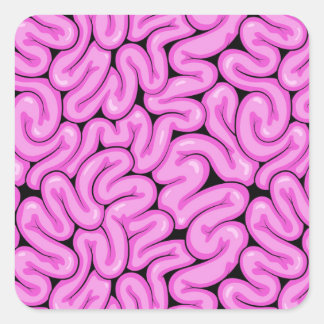Zombie Brain Pattern Square Sticker