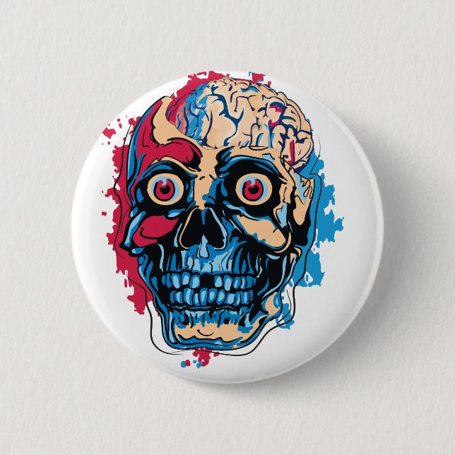 Zombie Brain Pinback Button (Front)