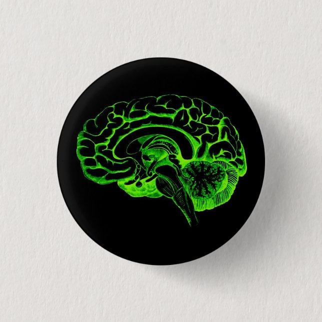 Zombie Brain Pinback Button (Front)