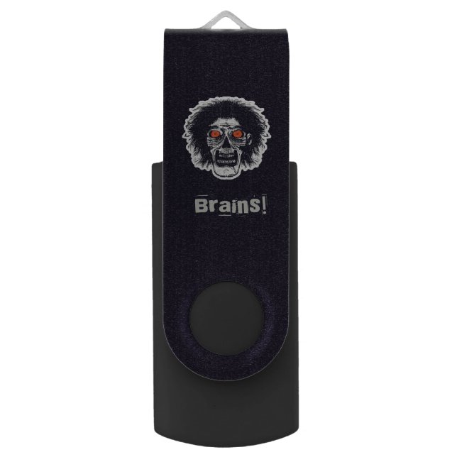 Zombie - Brains B Flash Drive (Front Vertical)