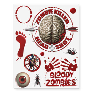 Zombie Brains & Blood Temporary Tattoos