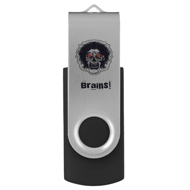 Zombie - Brains S Flash Drive (Front Vertical)