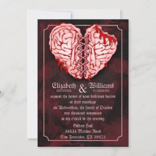 Zombie Brains Wedding Invitation